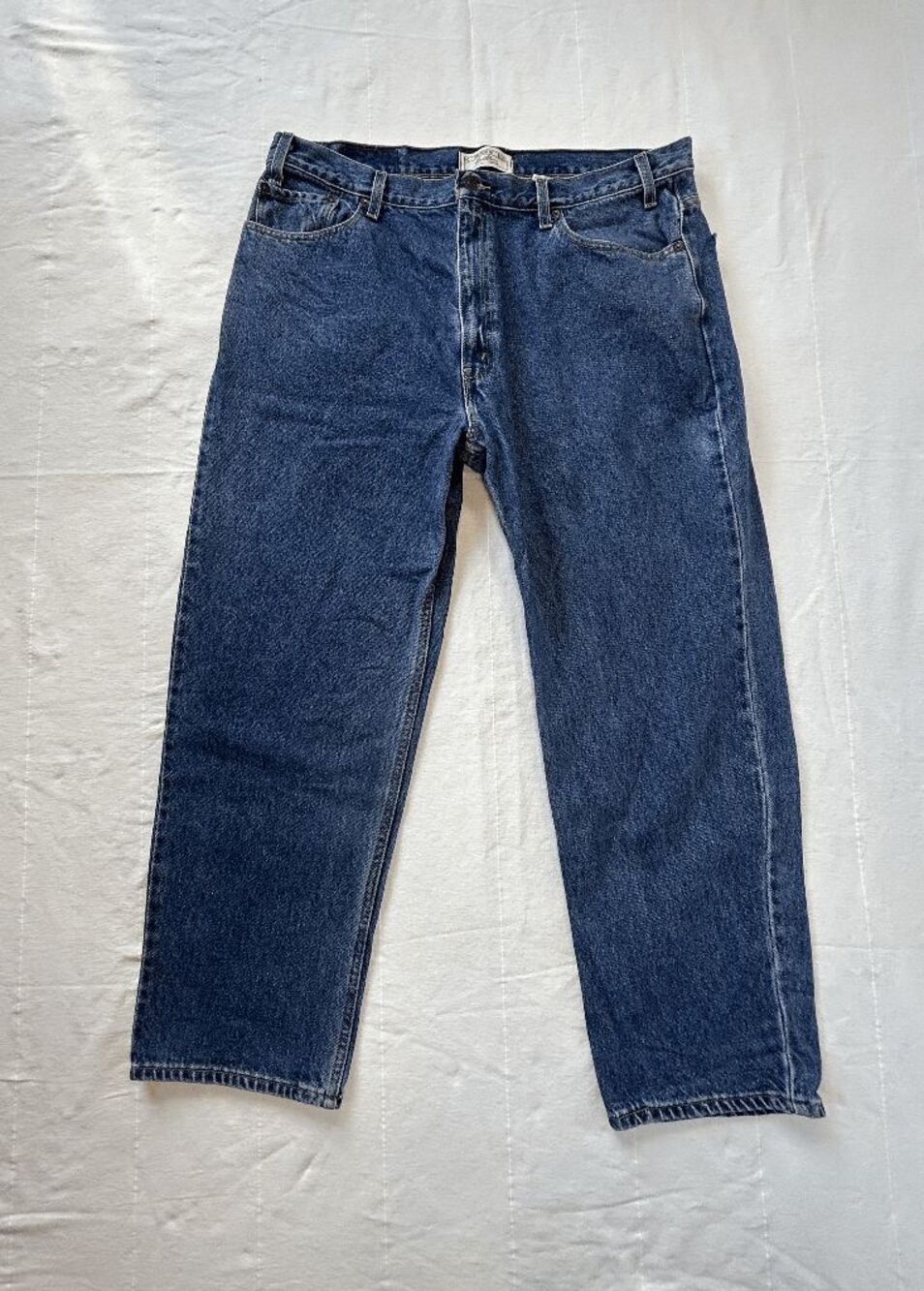 Men's Levi Strauss Signature Relaxed Fit Denim Jeans Size W42 L30 Medium Wash
